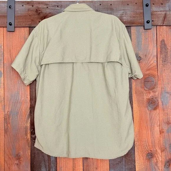 REI Men's Vented Hiking Fishing Shirt Khaki Size M Short Sleeve Nylon Gorpcore - Picture 4 of 4